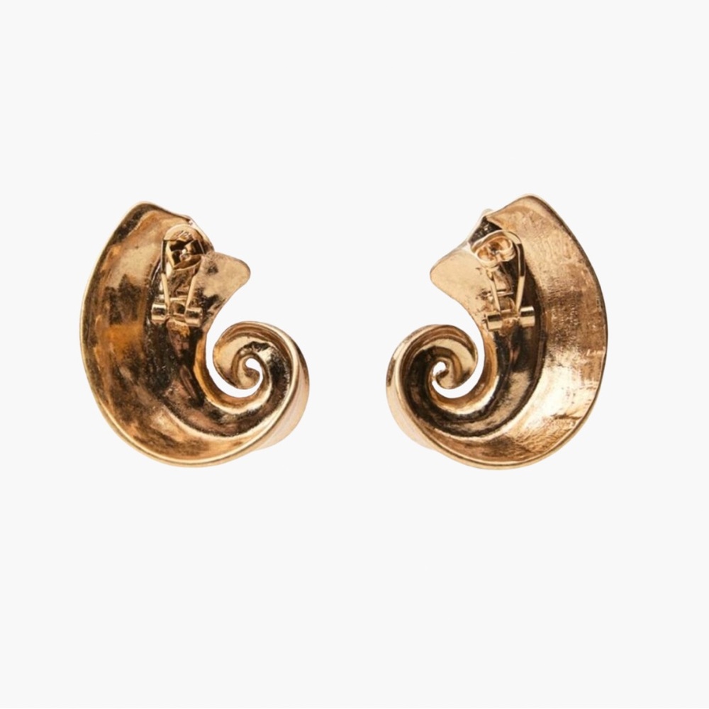 Zara Spiral Earrings in Gold Tone - Picture 6 of 7